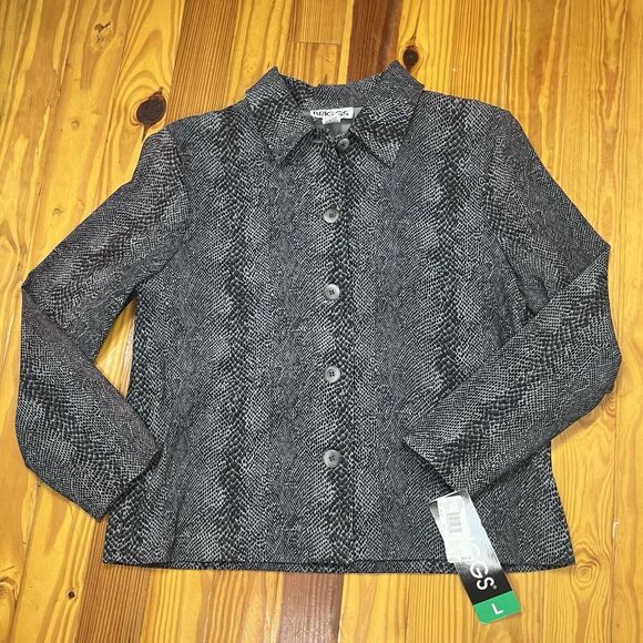 Vintage Snakeskin Print Blazer Jacket Size L Glam Rocker Mob Wife New NWT READ - Picture 14 of 16